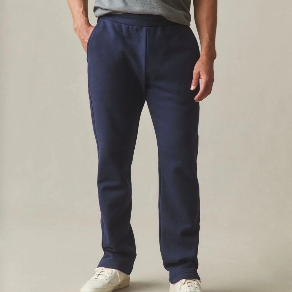 American Giant Straight Leg Sweatpant Men's Large Blue Fleece Lined USA